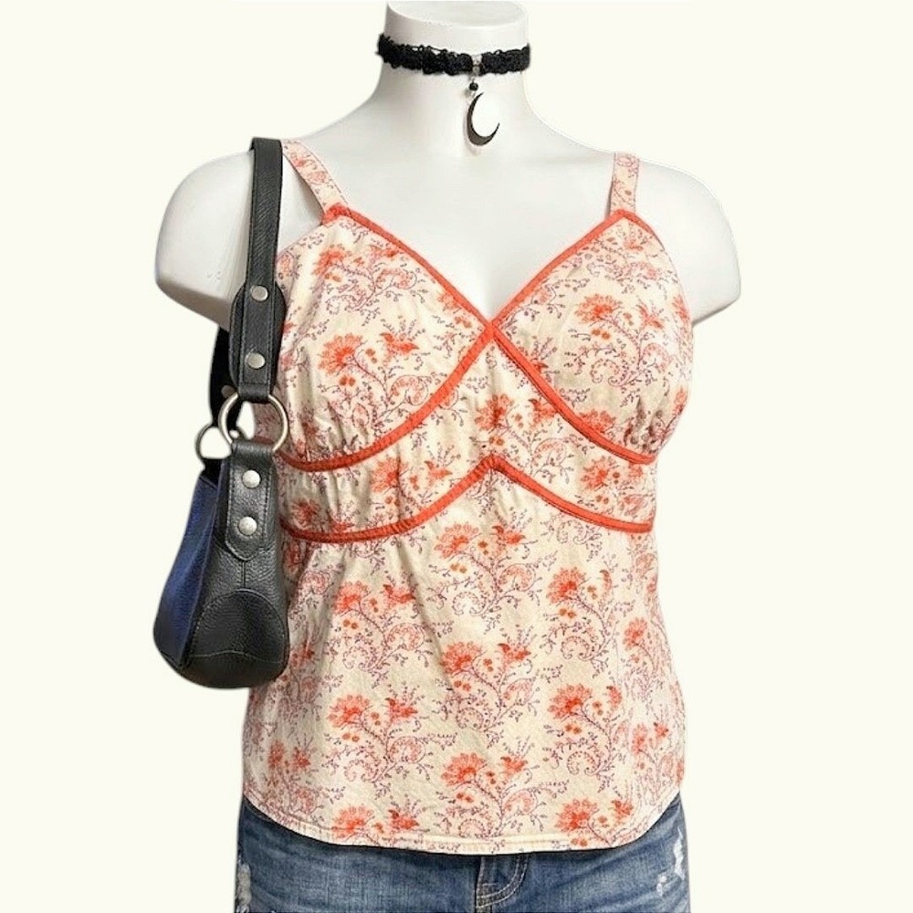Floral Paisley Cami Top Sleeveless Plus Size 3x Size 22W Cottagecore